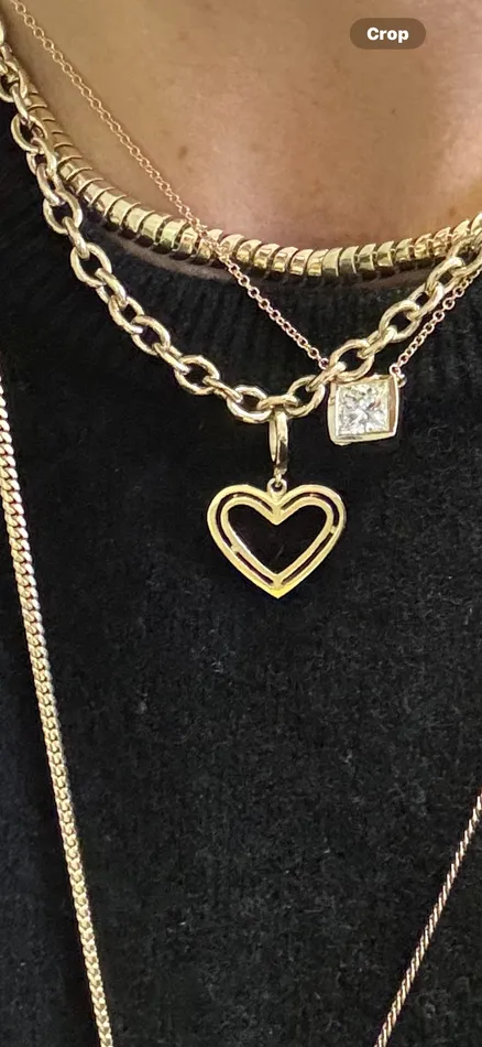 Charm Necklaces Shylee Rose Jewelry Outline Heart Charm