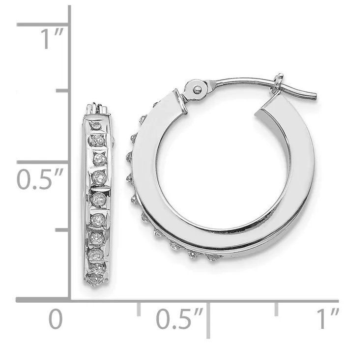 Earrings WB Choice Jewelry 14k White Gold Diamond Fascination Round Hinged Hoop EarringsWBCDF227 Earrings WB Choice Jewelry 14k White Gold Diamond Fascination Round Hinged Hoop EarringsWBCDF227