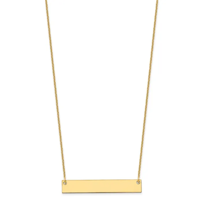 WB Choice Jewelry 14KMedium Polished Blank Bar NecklaceWBCXNA638Y Necklaces