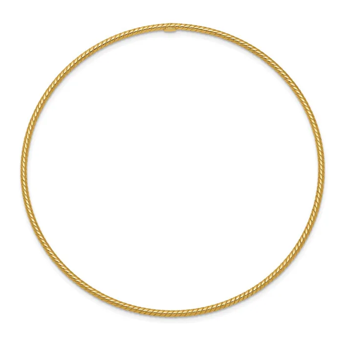 WB Choice Jewelry Bracelets 14k 15mm Textured Slipon Bangle BraceletWBCDB541