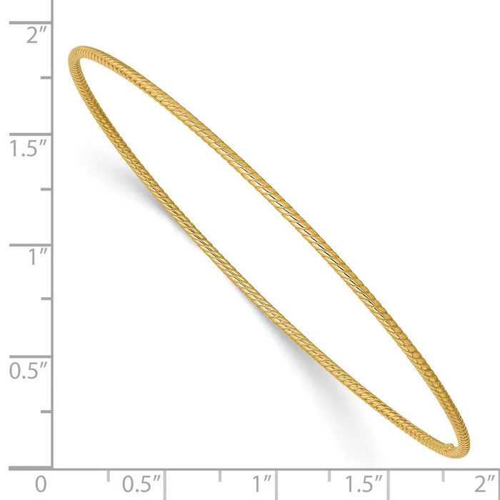 WB Choice Jewelry Bracelets 14k 15mm Textured Slipon Bangle BraceletWBCDB541