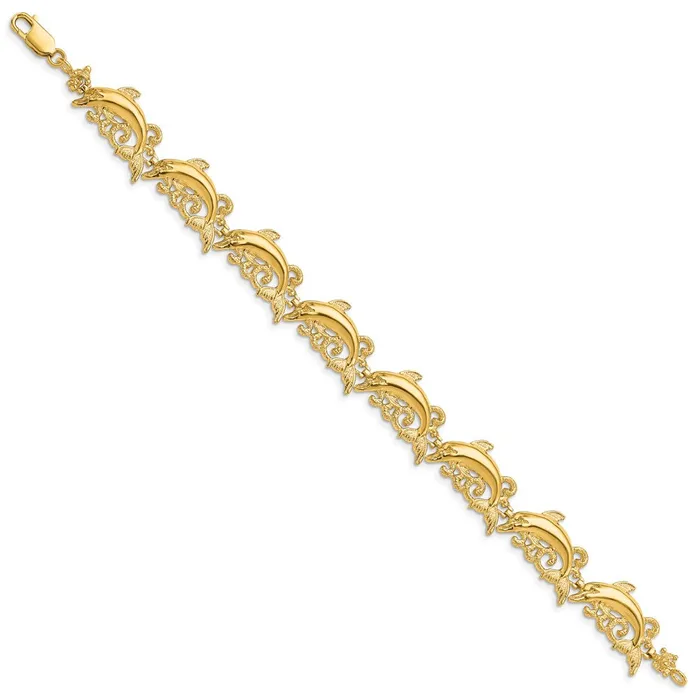 WB Choice Jewelry Bracelets 14k Dolphin BraceletWBCFB159675