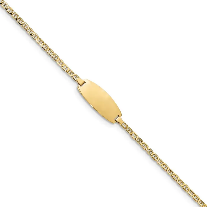 WB Choice Jewelry Bracelets 14k SemiSolid Oval Anchor ID BraceletWBCDCID1457