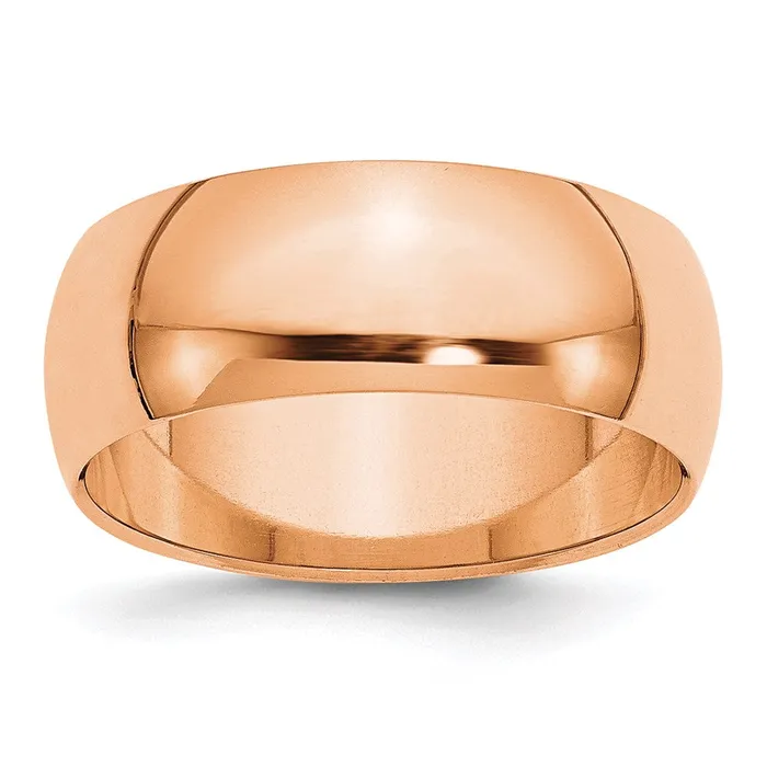 WB Choice Jewelry Rings 14k Rose Gold 8mm HalfRound Wedding BandRHR0804WBC WB Choice Jewelry Rings 14k Rose Gold 8mm HalfRound Wedding BandRHR0804WBC