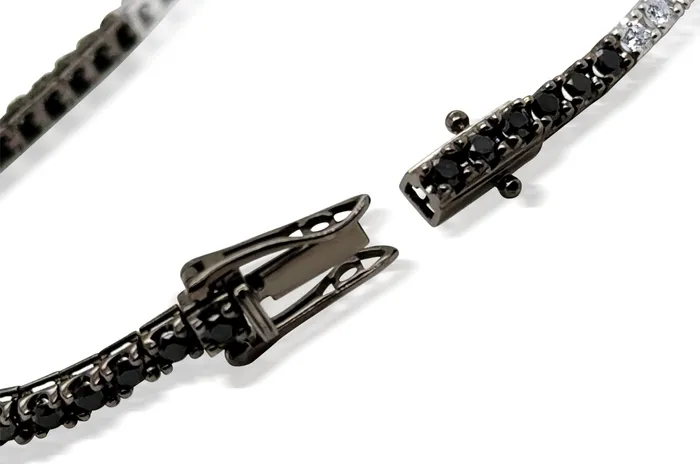 Albert Hern Bracelets Bracelet 18kt Gold Tennis Black White Diamonds