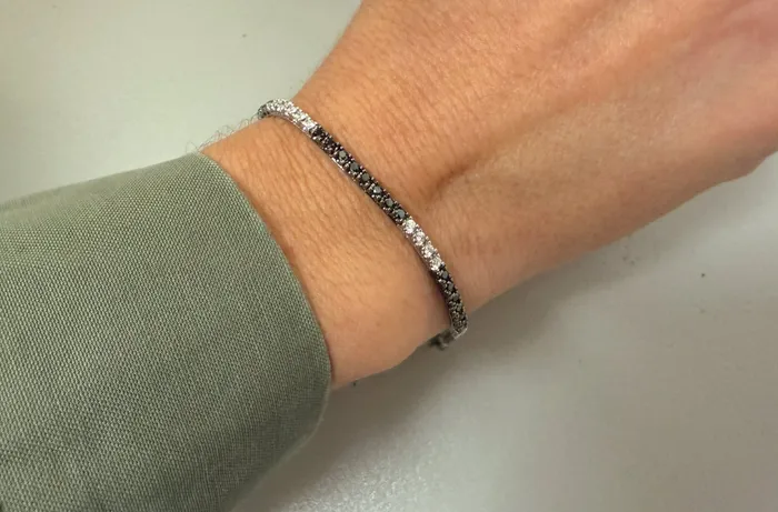 Albert Hern Bracelets Bracelet 18kt Gold Tennis Black White Diamonds