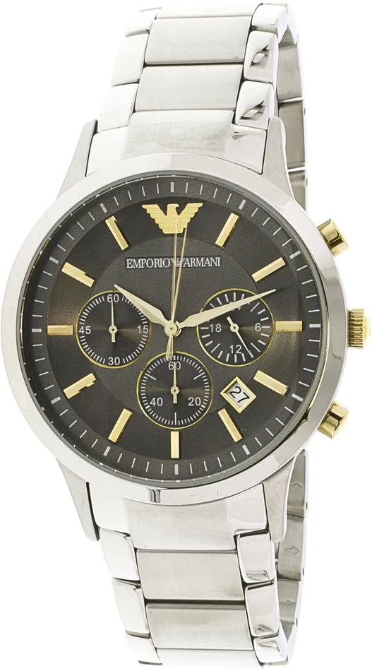 Macys Bracelets Emporio Armani Mens Chronograph Silver StainlessSteel Mens Chronograph Stainless Steel Bracelet Watch 43mm