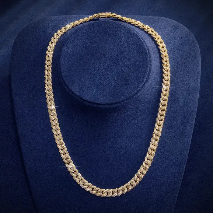 PreStyled Sets icezeusshop 8MM Cuban Link Chain Yellow Gold