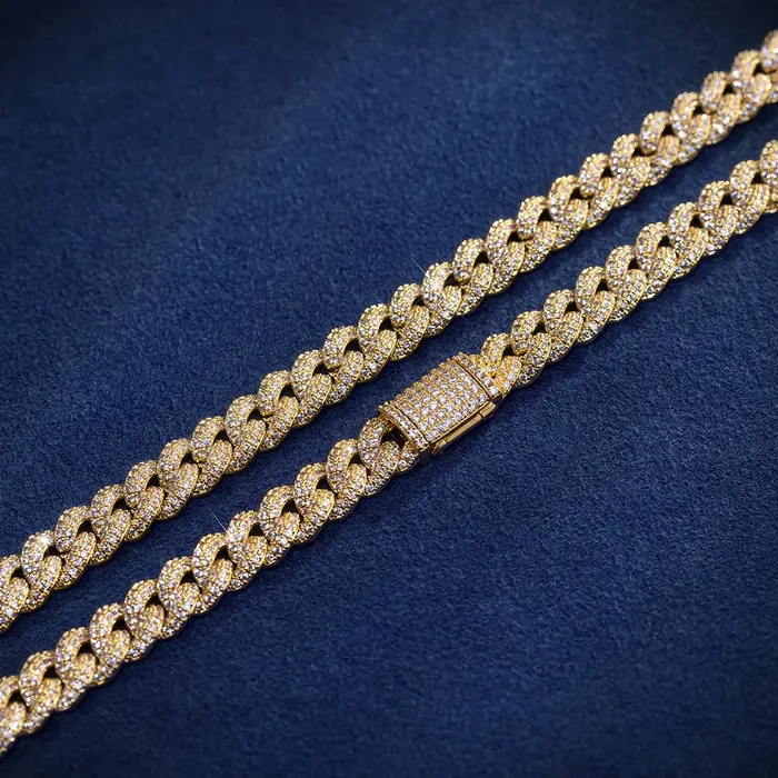 PreStyled Sets icezeusshop 8MM Cuban Link Chain Yellow Gold