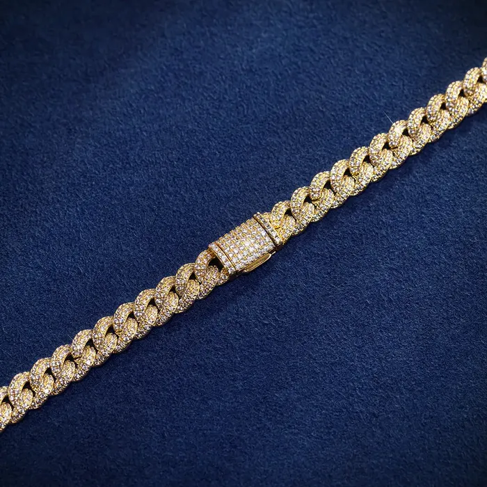 PreStyled Sets icezeusshop 8MM Cuban Link Chain Yellow Gold