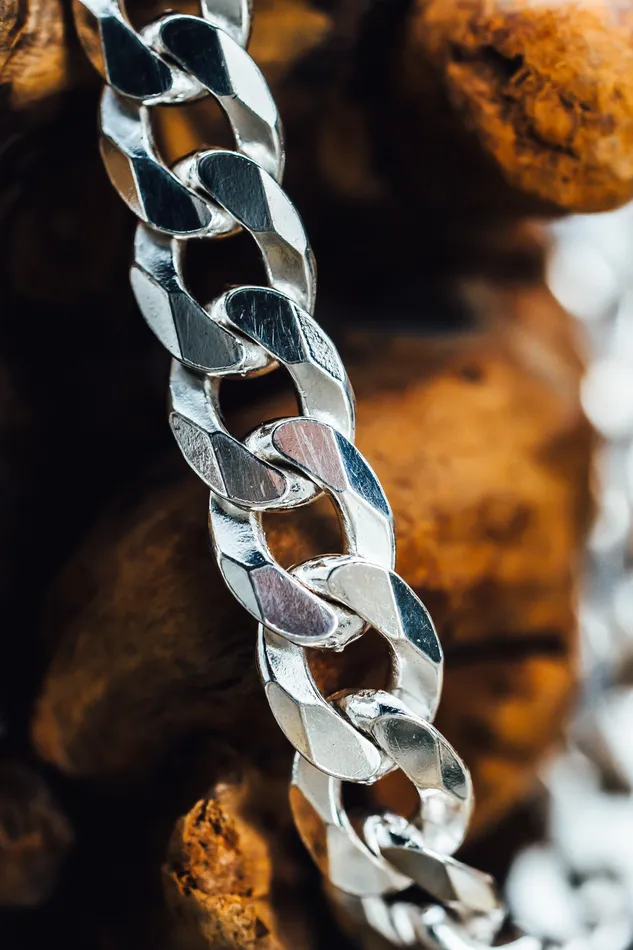 Quality Gold Bracelets Sterling Silver Curb Chain Bracelet