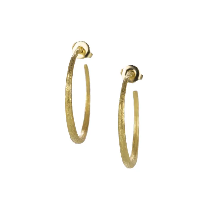 18k Yellow Gold Medium Hoop Earrings John Iversen Earrings