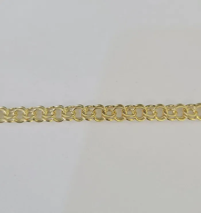 Bracelets 10k Chino ID Bracelet Yellow Gold Box Lock Real 10kt 6 Gold and Diamond