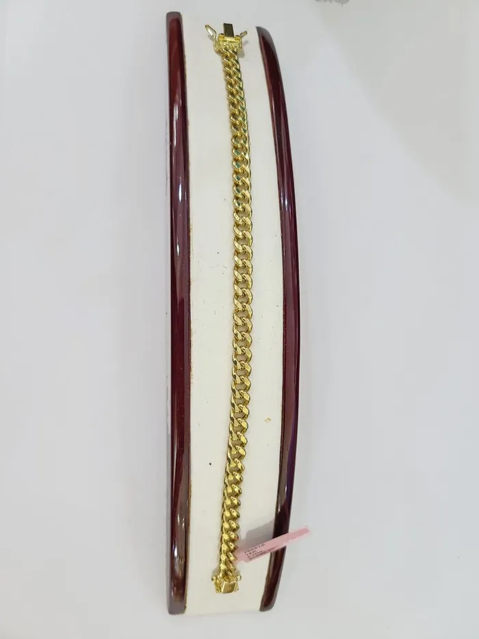 Bracelets 14K Gold Miami Cuban Bracelet 7 Inch 6mm Box Clasp Link men women REAL 14KT Gold and Diamond