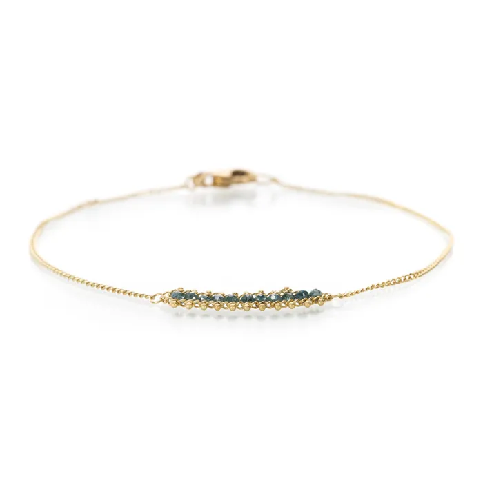 Bracelets Amali Blue Diamond Textile Row Station Bracelet