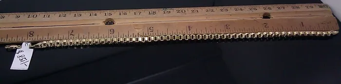 Bracelets Gold and Diamond 8 Inch REAL 10k Yellow Gold Byzantine Bracelet Men Women