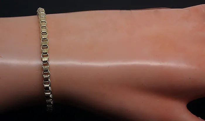 Bracelets Gold and Diamond 8 Inch REAL 10k Yellow Gold Byzantine Bracelet Men Women