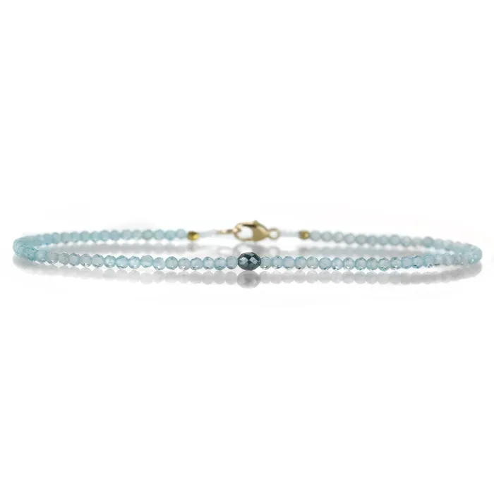 Bracelets Margaret Solow Apatite Bracelet with One Blue Diamond
