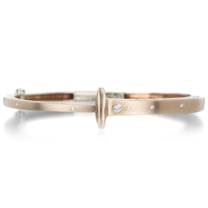 Bracelets Pat Flynn 14k Sprinkled Diamond Nail Bracelet