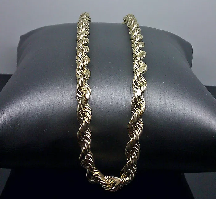 Gold and Diamond Necklaces 10k Real Gold Chain 5mm Rope Chain 16 18 20 22 24 26 28 30 Inch Diamond Cut Gold and Diamond Necklaces 10k Real Gold Chain 5mm Rope Chain 16 18 20 22 24 26 28 30 Inch Diamond Cut