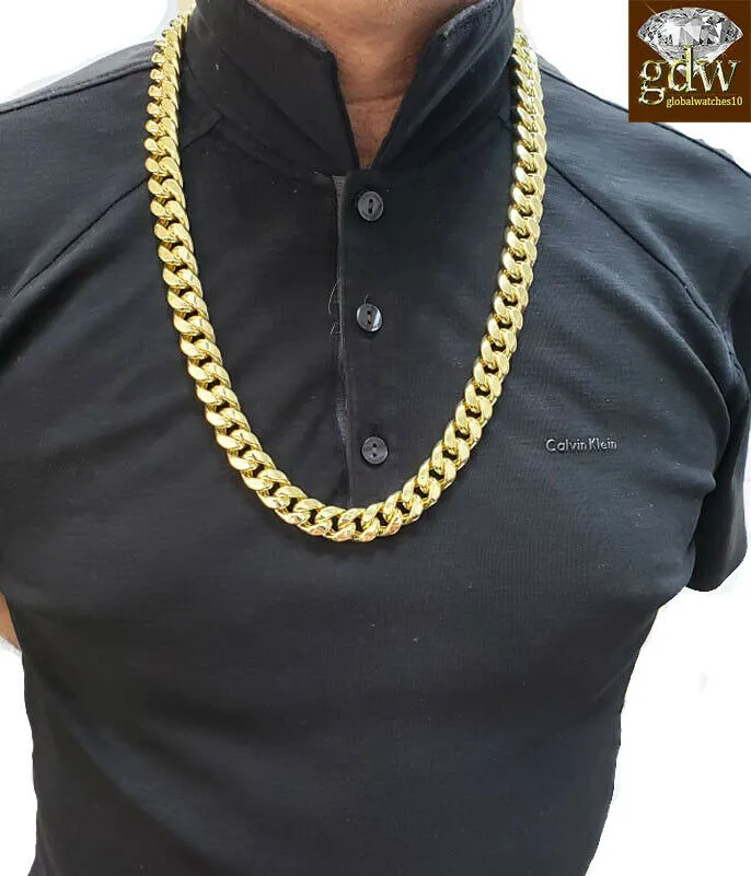 Gold and Diamond Necklaces REAL 10k Gold Cuban Chain Necklace Yellow 15mm 30 Inch Box Clasp Gold and Diamond Necklaces REAL 10k Gold Cuban Chain Necklace Yellow 15mm 30 Inch Box Clasp