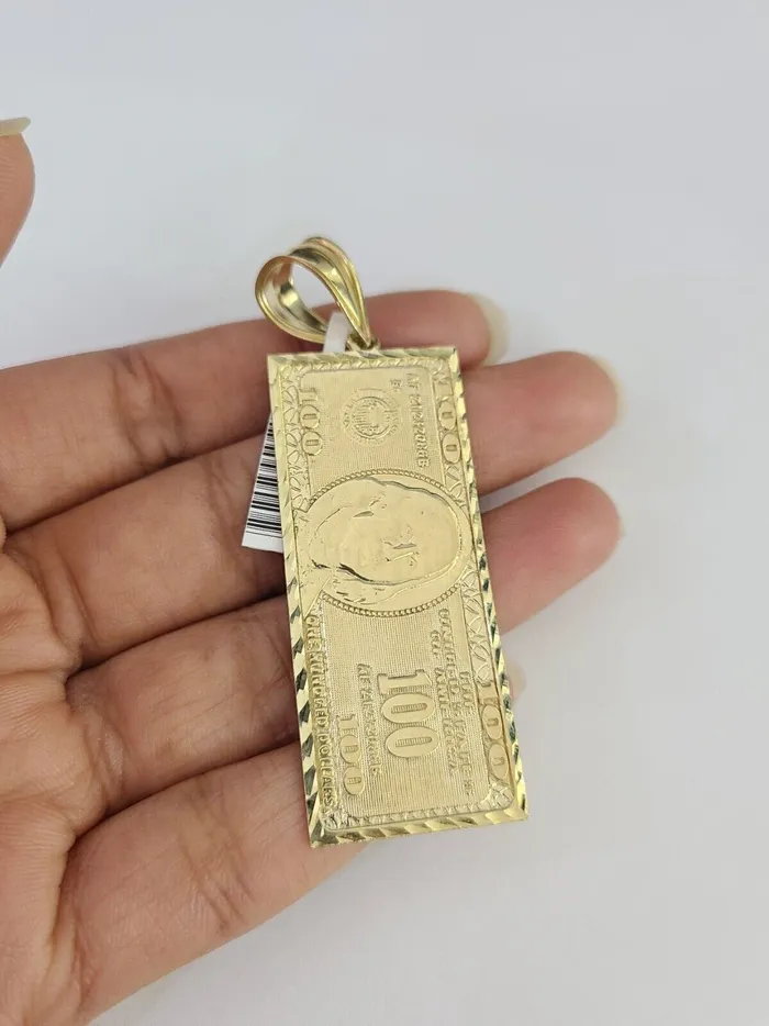 Gold and Diamond PreStyled Sets Real 10K Gold 100 Dollar Bill Pendant Diamond Cut 10kt Yellow Gold Charm Gold and Diamond PreStyled Sets Real 10K Gold 100 Dollar Bill Pendant Diamond Cut 10kt Yellow Gold Charm