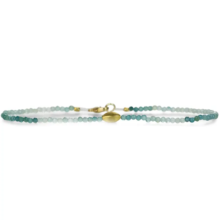 Grandidierite Bracelet with 18k Gold Bead Margaret Solow Bracelets