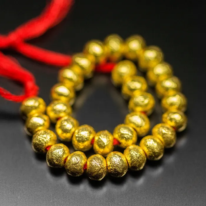 Jalvi Co PreStyled Sets 5pc Handmade 18k Solid Gold Handmade Textured Rondelle Hollow Beads Spacer Findings Jalvi Co PreStyled Sets 5pc Handmade 18k Solid Gold Handmade Textured Rondelle Hollow Beads Spacer Findings