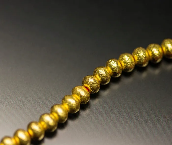 Jalvi Co PreStyled Sets 5pc Handmade 18k Solid Gold Handmade Textured Rondelle Hollow Beads Spacer Findings Jalvi Co PreStyled Sets 5pc Handmade 18k Solid Gold Handmade Textured Rondelle Hollow Beads Spacer Findings