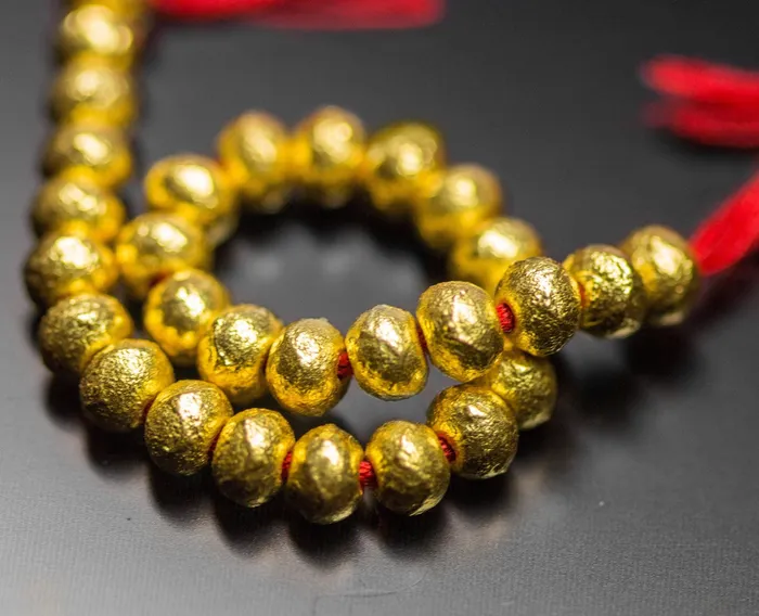 Jalvi Co PreStyled Sets 5pc Handmade 18k Solid Gold Handmade Textured Rondelle Hollow Beads Spacer Findings Jalvi Co PreStyled Sets 5pc Handmade 18k Solid Gold Handmade Textured Rondelle Hollow Beads Spacer Findings