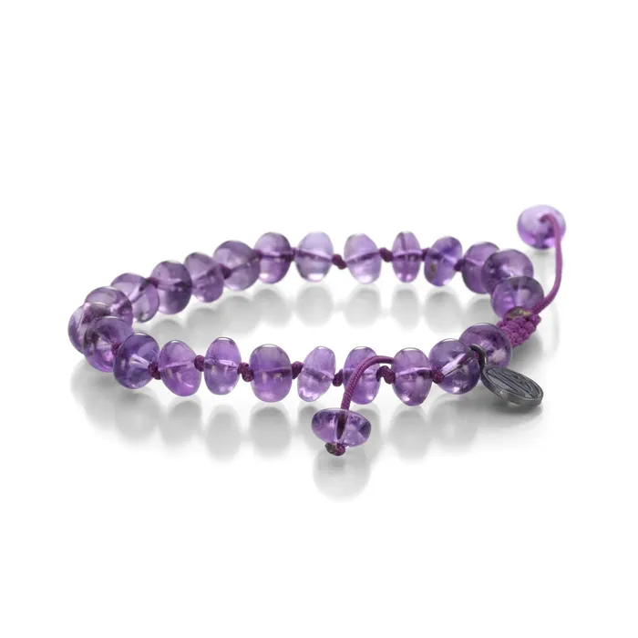 Joseph Brooks Bracelets 8mm Smooth Amethyst Beaded Macrame Bracelet