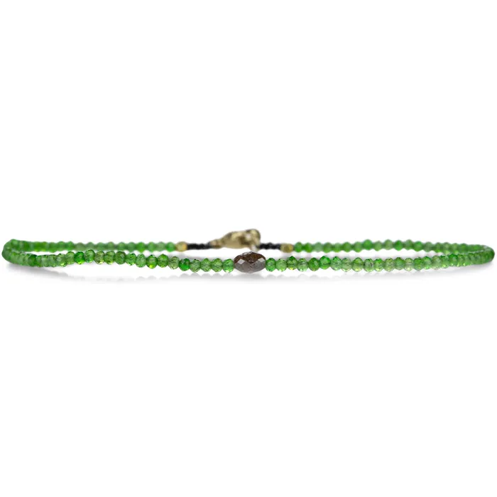Margaret Solow Bracelets Chrome Diopside and Brown Diamond Bracelet