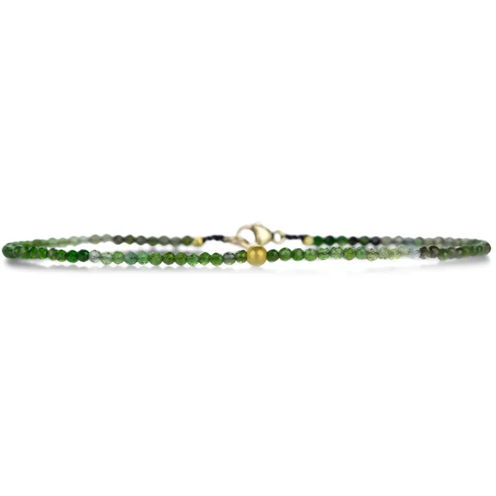 Margaret Solow Bracelets Green Tourmaline and Round Bead Bracelet