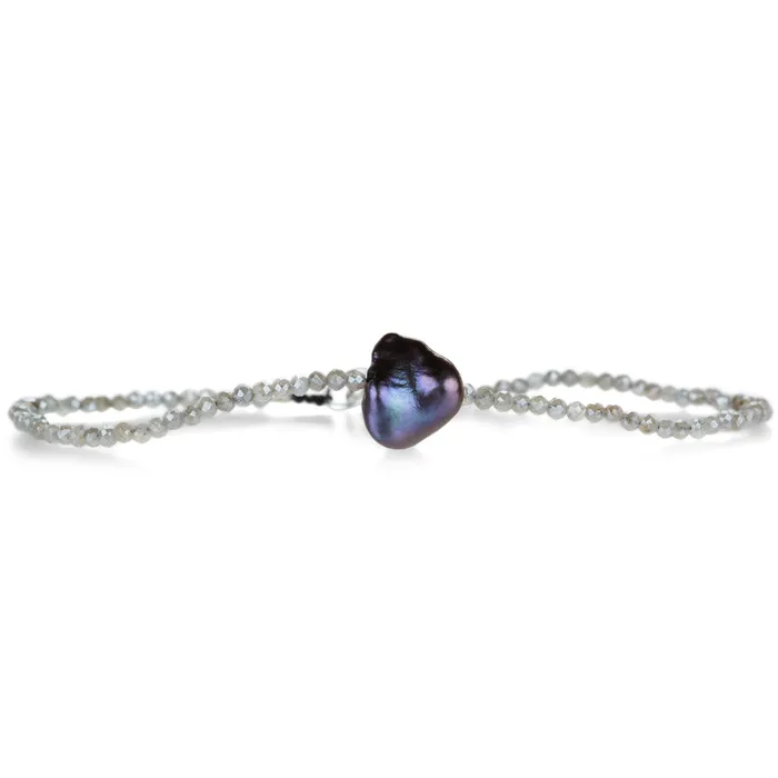 Margaret Solow Mink Moonstone and Gray Pearl Bracelet Bracelets