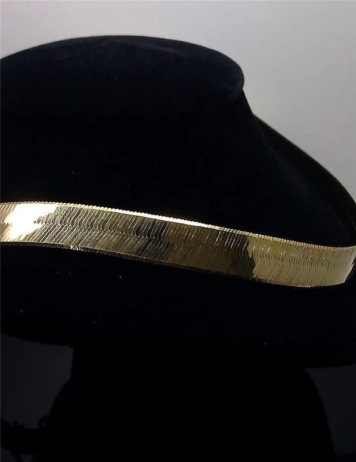 Necklaces 10K Genuine Gold Herringbone Necklace Chain 12 mm 22 inch Mens Women Real Gold and Diamond