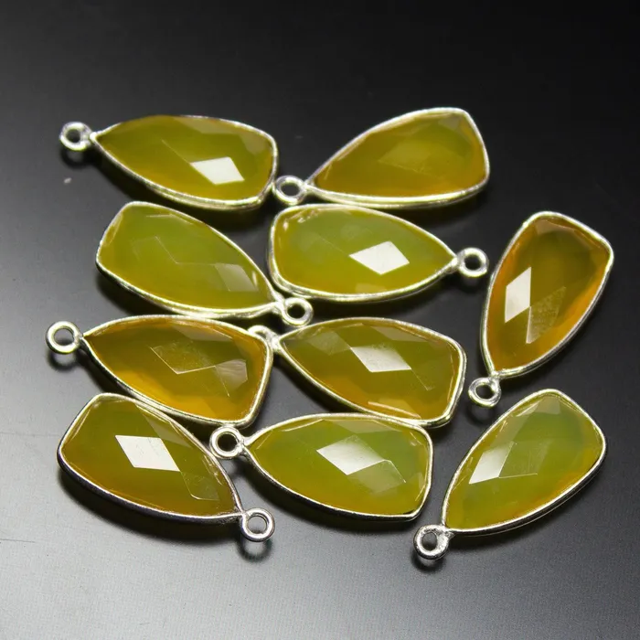 Necklaces Beads Supplies USA 5pc 19mm Yellow Chalcedony Pyramid Briolette 925 Sterling Silver Charm Pendant Chalcedony Pendant Necklaces Beads Supplies USA 5pc 19mm Yellow Chalcedony Pyramid Briolette 925 Sterling Silver Charm Pendant Chalcedony Pendant