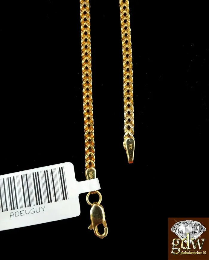 Necklaces Gold and Diamond 10k Gold Franco chain 20 10k cross pendant Set REAL 10k Yellow Necklace Charm