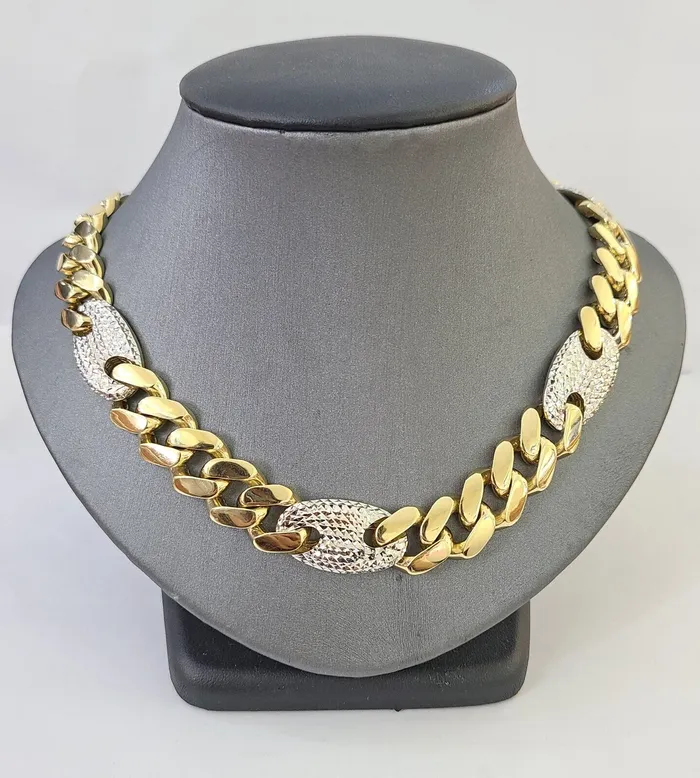 Necklaces Gold and Diamond 10K Yellow Gold 15mm Miami Cuban Mariner Link Chain Necklace 22 Inch 10Kt Necklaces Gold and Diamond 10K Yellow Gold 15mm Miami Cuban Mariner Link Chain Necklace 22 Inch 10Kt
