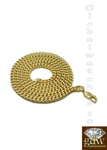 Necklaces Gold and Diamond 10k Yellow Gold Franco Chain for Men Real 10k Chain 28 Inch 4mm Lobster Clasp