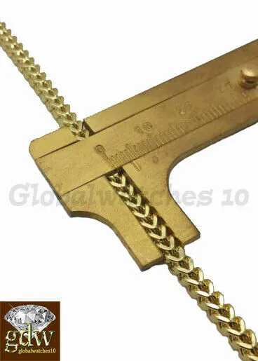 Necklaces Gold and Diamond 10k Yellow Gold Franco Chain for Men Real 10k Chain 28 Inch 4mm Lobster Clasp