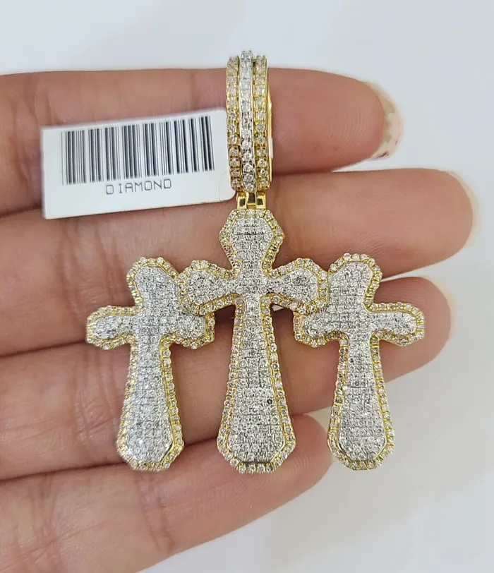 Necklaces Gold and Diamond Real 10k Diamond Cross Charm Yellow Gold Men Women Pendant Genuine 2 Necklaces Gold and Diamond Real 10k Diamond Cross Charm Yellow Gold Men Women Pendant Genuine 2