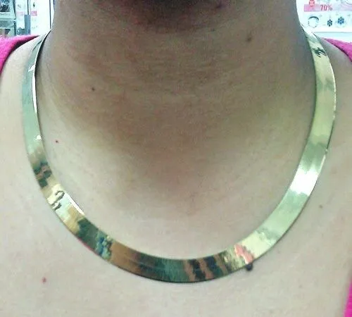 Necklaces Gold and Diamond REAL 10k Solid Yellow Gold Herringbone Necklace Chain 10mm Thick 18 inch Short Necklaces Gold and Diamond REAL 10k Solid Yellow Gold Herringbone Necklace Chain 10mm Thick 18 inch Short