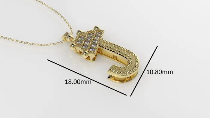 Necklaces JCM DESIGN JEWELRY 14K Pendant with 11 DIAMONDS VS1 STT Prong Cut Chanel FILIGREE