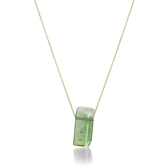 Necklaces Margaret Solow Dark Green Tourmaline Crystal Necklace
