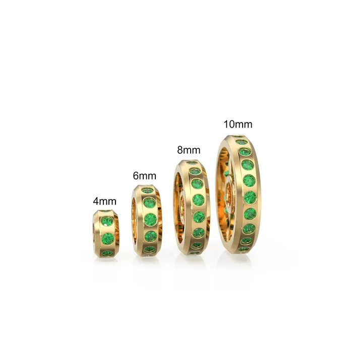 Real Green Emerald 18k Solid Gold Eternity Rondelle Wheel Spacer Handmade Beads Jalvi Co PreStyled Sets Real Green Emerald 18k Solid Gold Eternity Rondelle Wheel Spacer Handmade Beads Jalvi Co PreStyled Sets