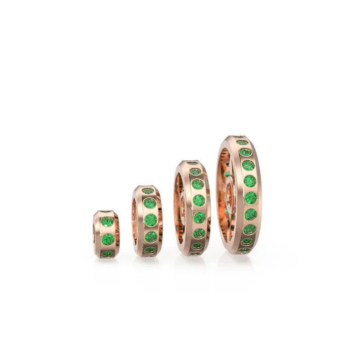 Real Green Emerald 18k Solid Gold Eternity Rondelle Wheel Spacer Handmade Beads Jalvi Co PreStyled Sets Real Green Emerald 18k Solid Gold Eternity Rondelle Wheel Spacer Handmade Beads Jalvi Co PreStyled Sets