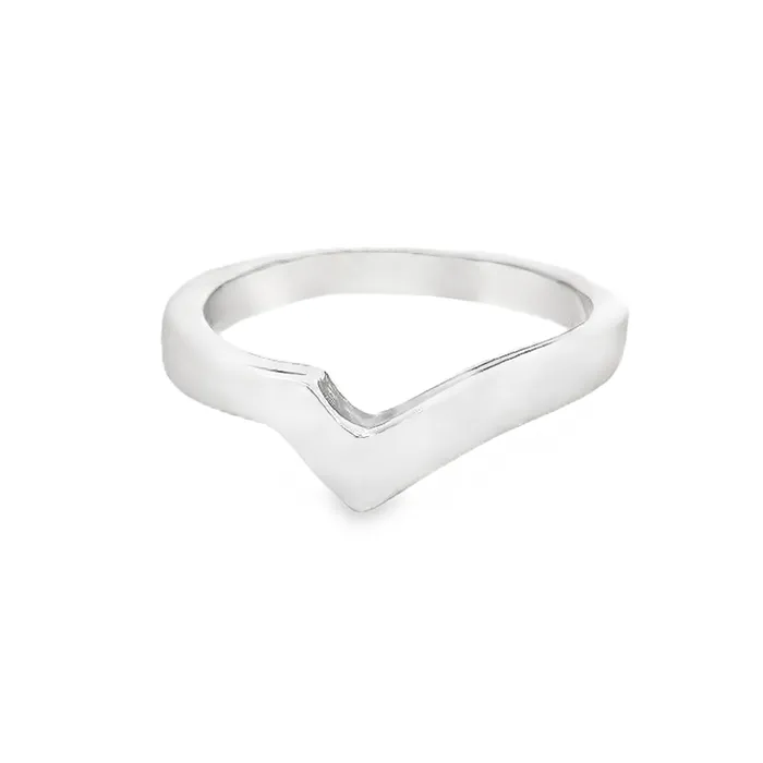 Rings 10kt White Gold VShaped Stackable Ring Independent Jewellers