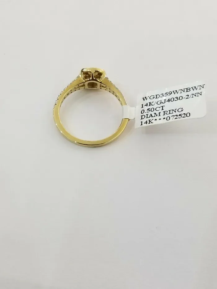 Rings 14k Yellow Gold Diamonds ladies Ring Cushion shaped Sizable REAL Retail 1450 Gold and Diamond