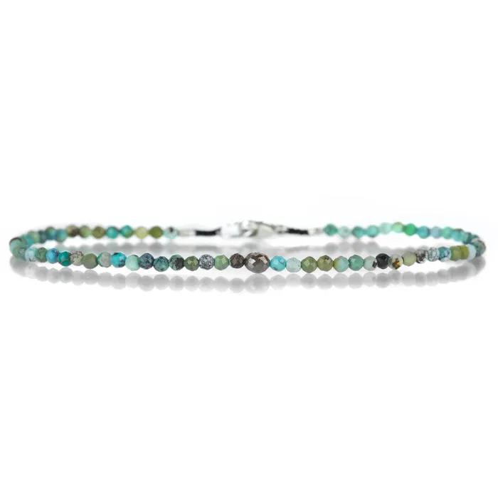 Turquoise Beaded Bracelet with Brown Diamond Margaret Solow Bracelets