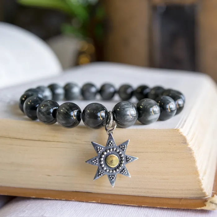 10mm Cats Eye Star Stretch Bracelet Elisa Ilana Bracelets